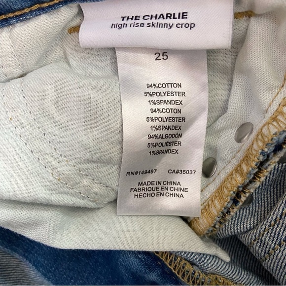 Joe’s jeans The Charlie High rise skinny studded stretchy size 25 light blue 25 - Picture 5 of 12